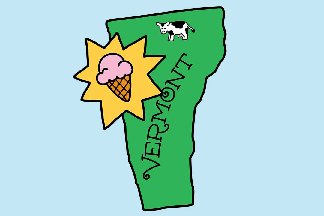 1981 We willen meer! Staat Vermont met ster.