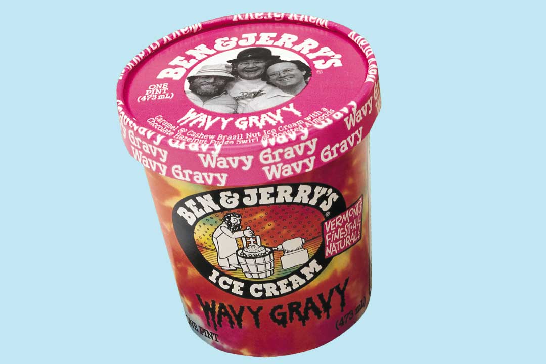 Oude bekerverpakking van Wavy Gravy